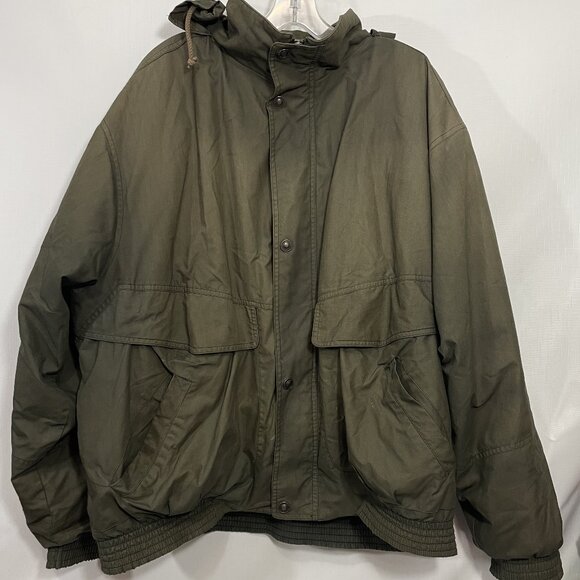 London Fog Jacket XL Brown Tan Coat Bomber Utility Pockets Vintage Outdoors - Picture 1 of 5